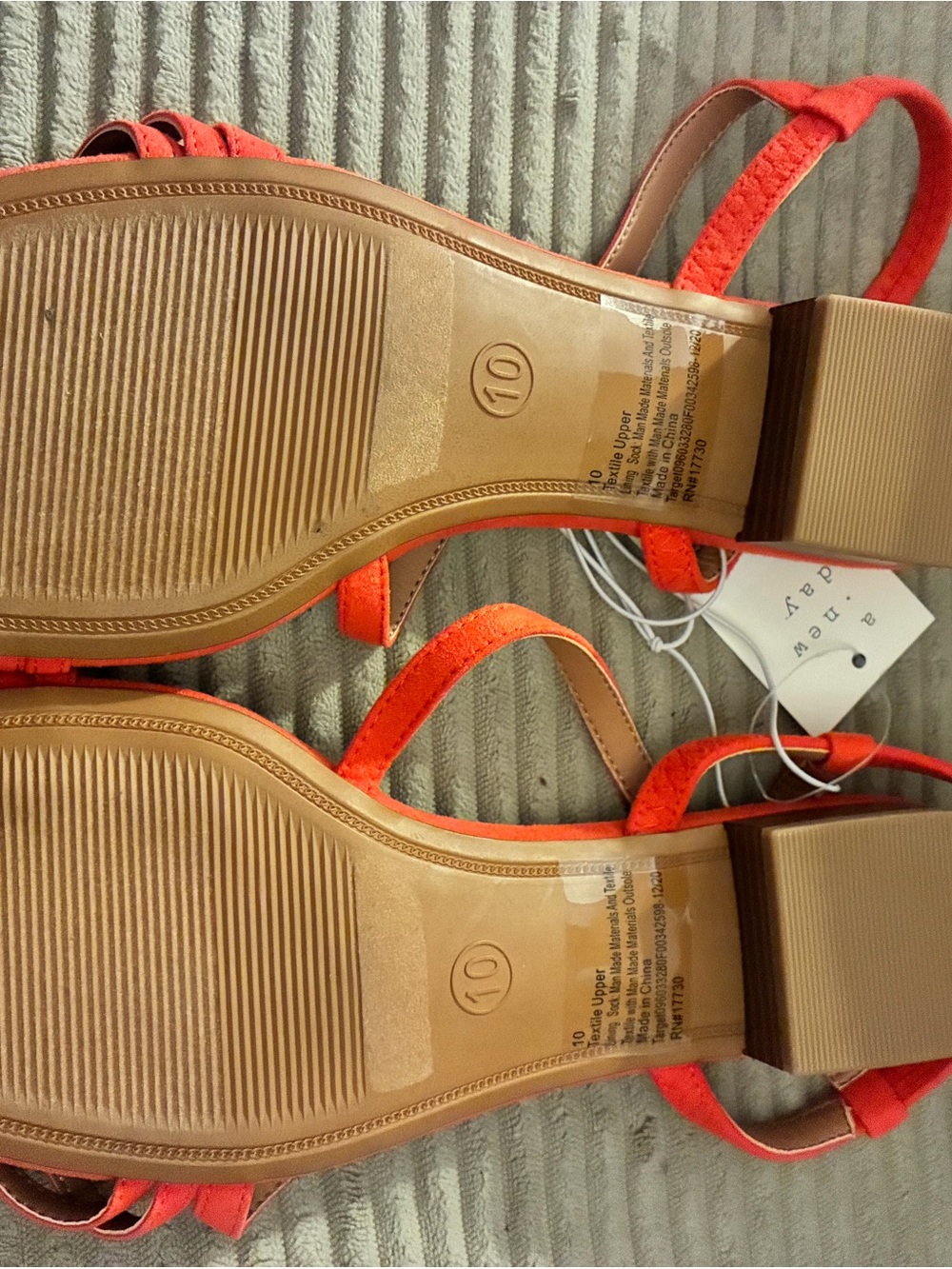 a new day Women's Orange Strappy Square-Toe Sandals - Picture 3 of 4